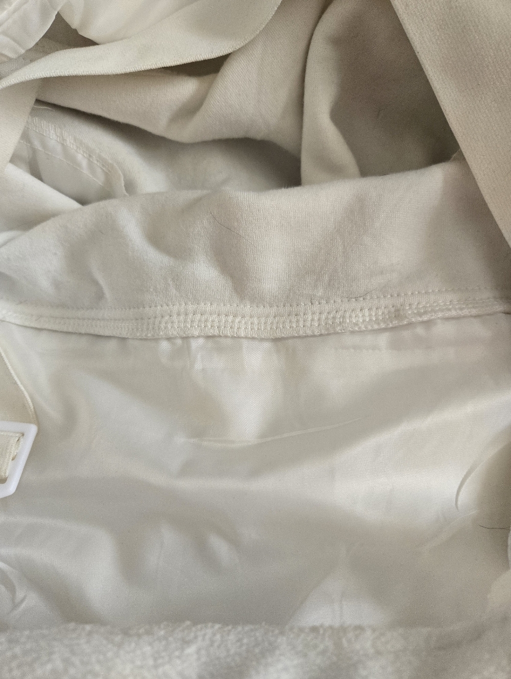 Vintage Style White Fleece Ski Overalls / Bibs - Picture 7 of 8